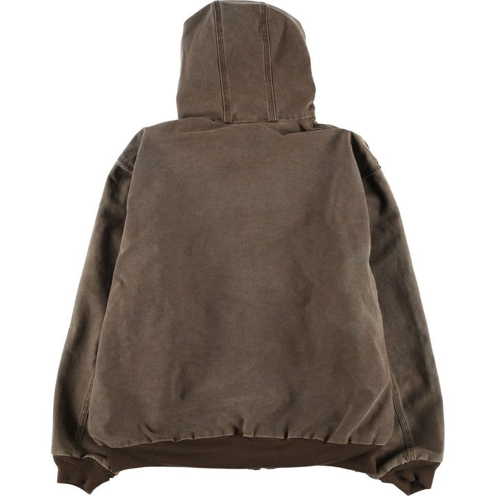00'S Carhartt Active Jacket Duck Full Zip Hoodie Men's XXL cotton brown type Vintage Second Hand