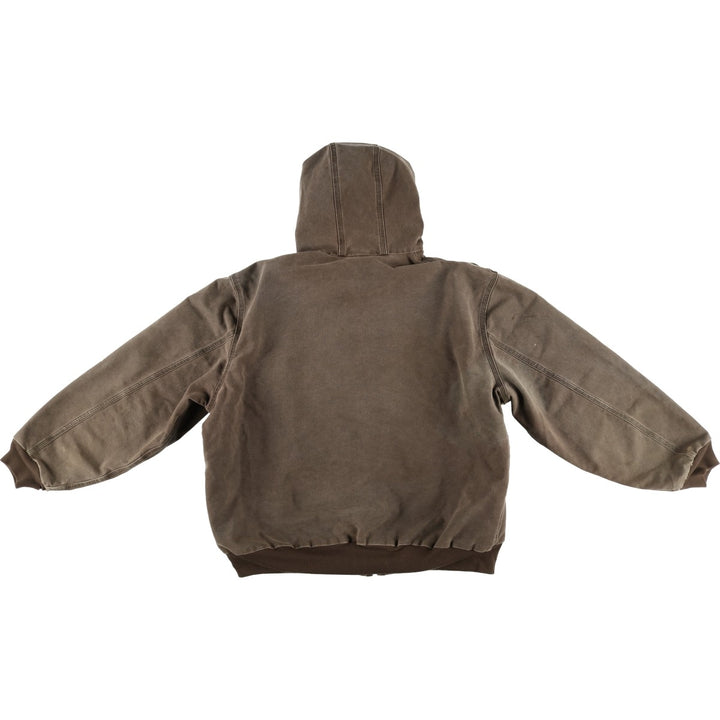 00'S Carhartt Active Jacket Duck Full Zip Hoodie Men's XXL cotton brown type Vintage Second Hand