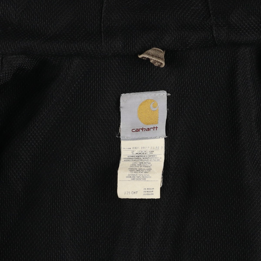 00'S Carhartt Active Jacket Duck Full Zip Hoodie Men's XXL cotton brown type Vintage Second Hand