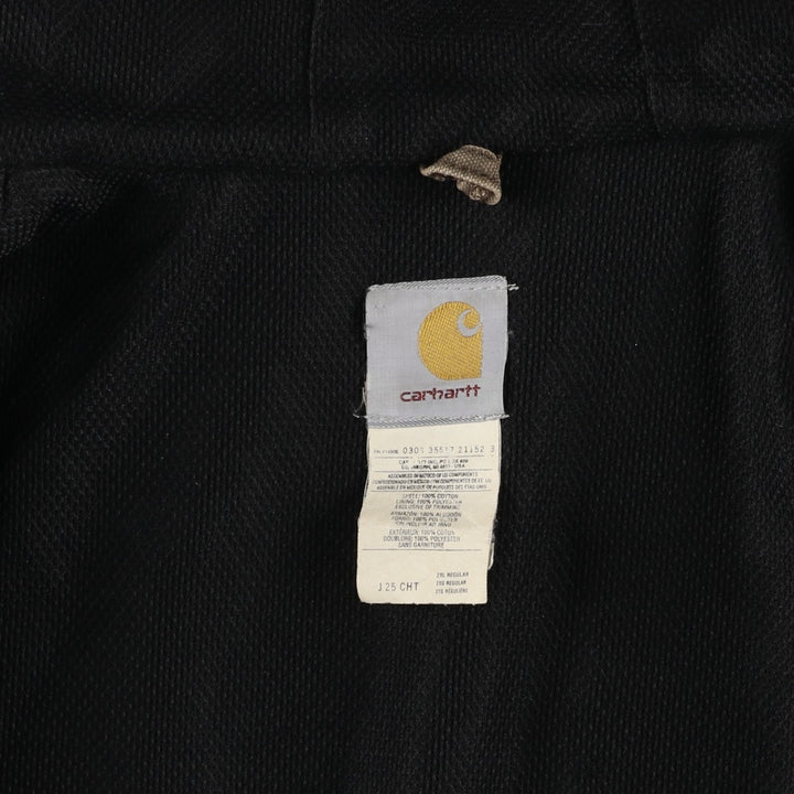 00'S Carhartt Active Jacket Duck Full Zip Hoodie Men's XXL cotton brown type Vintage Second Hand