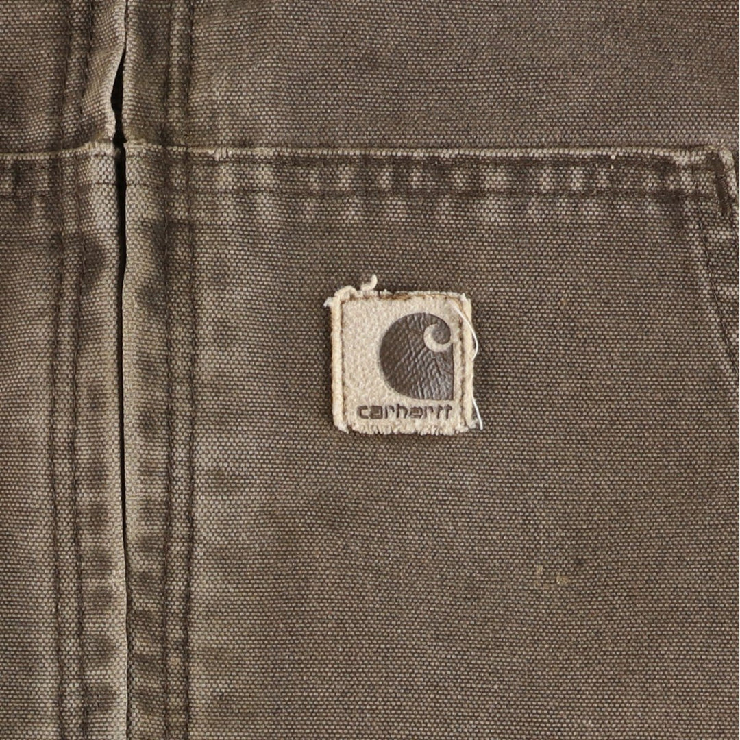 00'S Carhartt Active Jacket Duck Full Zip Hoodie Men's XXL cotton brown type Vintage Second Hand