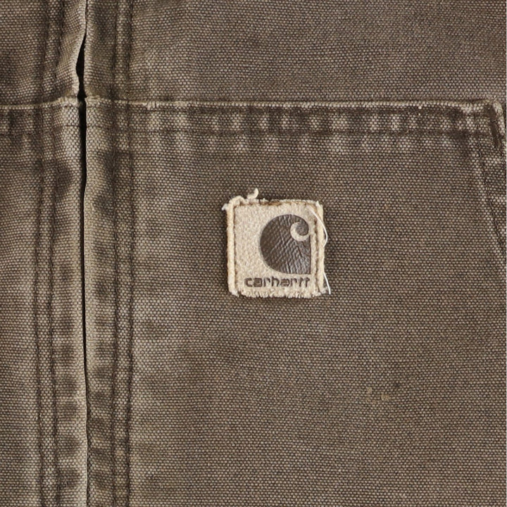 00'S Carhartt Active Jacket Duck Full Zip Hoodie Men's XXL cotton brown type Vintage Second Hand