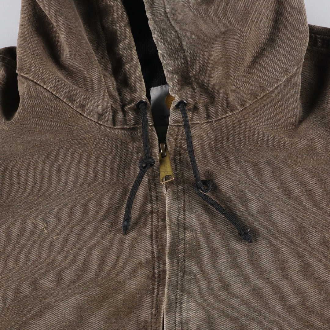 00'S Carhartt Active Jacket Duck Full Zip Hoodie Men's XXL cotton brown type Vintage Second Hand