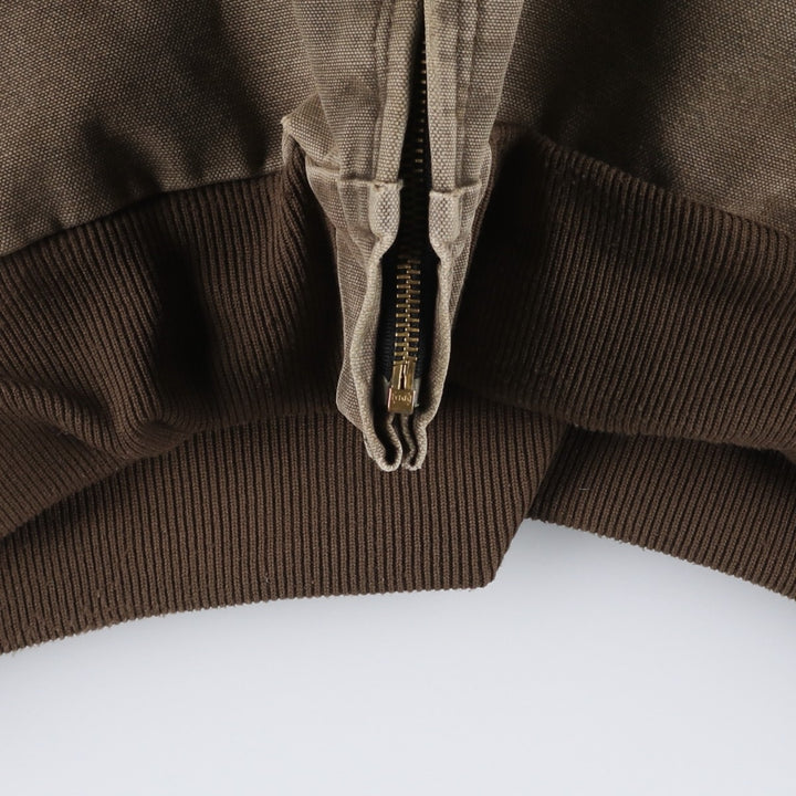 00'S Carhartt Active Jacket Duck Full Zip Hoodie Men's XXL cotton brown type Vintage Second Hand