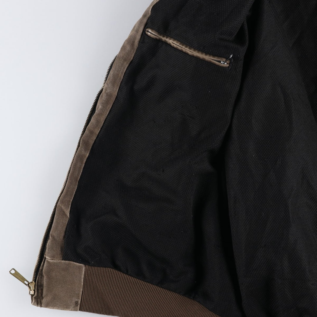 00'S Carhartt Active Jacket Duck Full Zip Hoodie Men's XXL cotton brown type Vintage Second Hand