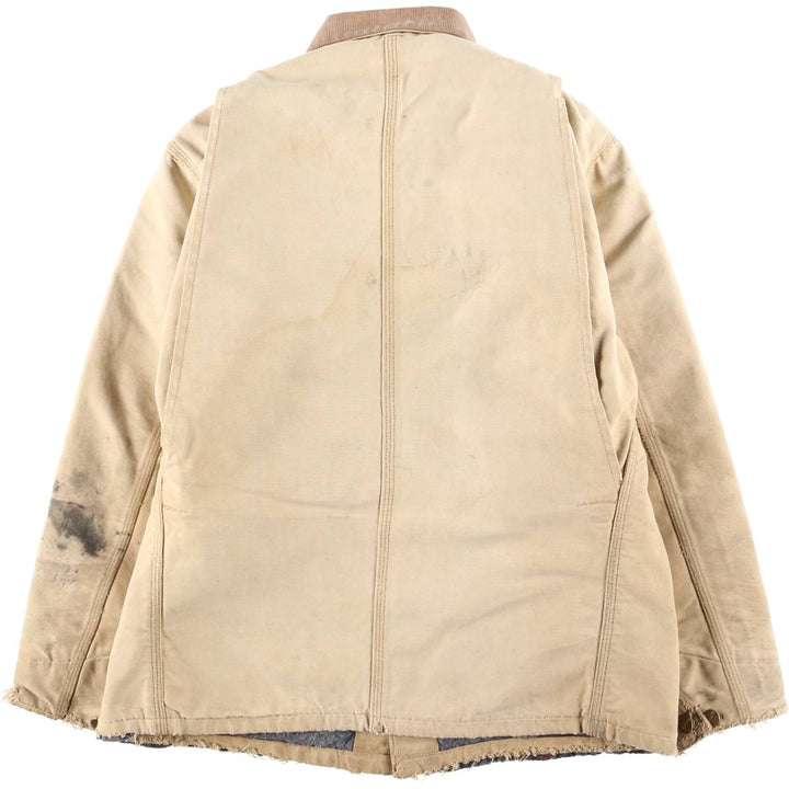 Carhartt Michigan Chore Coat Duck Coverall Men's L size unclear brown type Vintage Second Hand