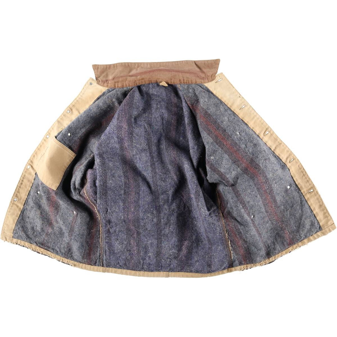 Carhartt Michigan Chore Coat Duck Coverall Men's L size unclear brown type Vintage Second Hand