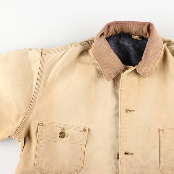 Carhartt Michigan Chore Coat Duck Coverall Men's L size unclear brown type Vintage Second Hand