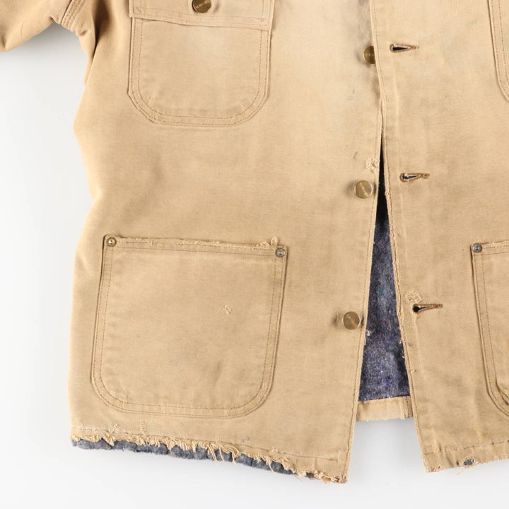 Carhartt Michigan Chore Coat Duck Coverall Men's L size unclear brown type Vintage Second Hand