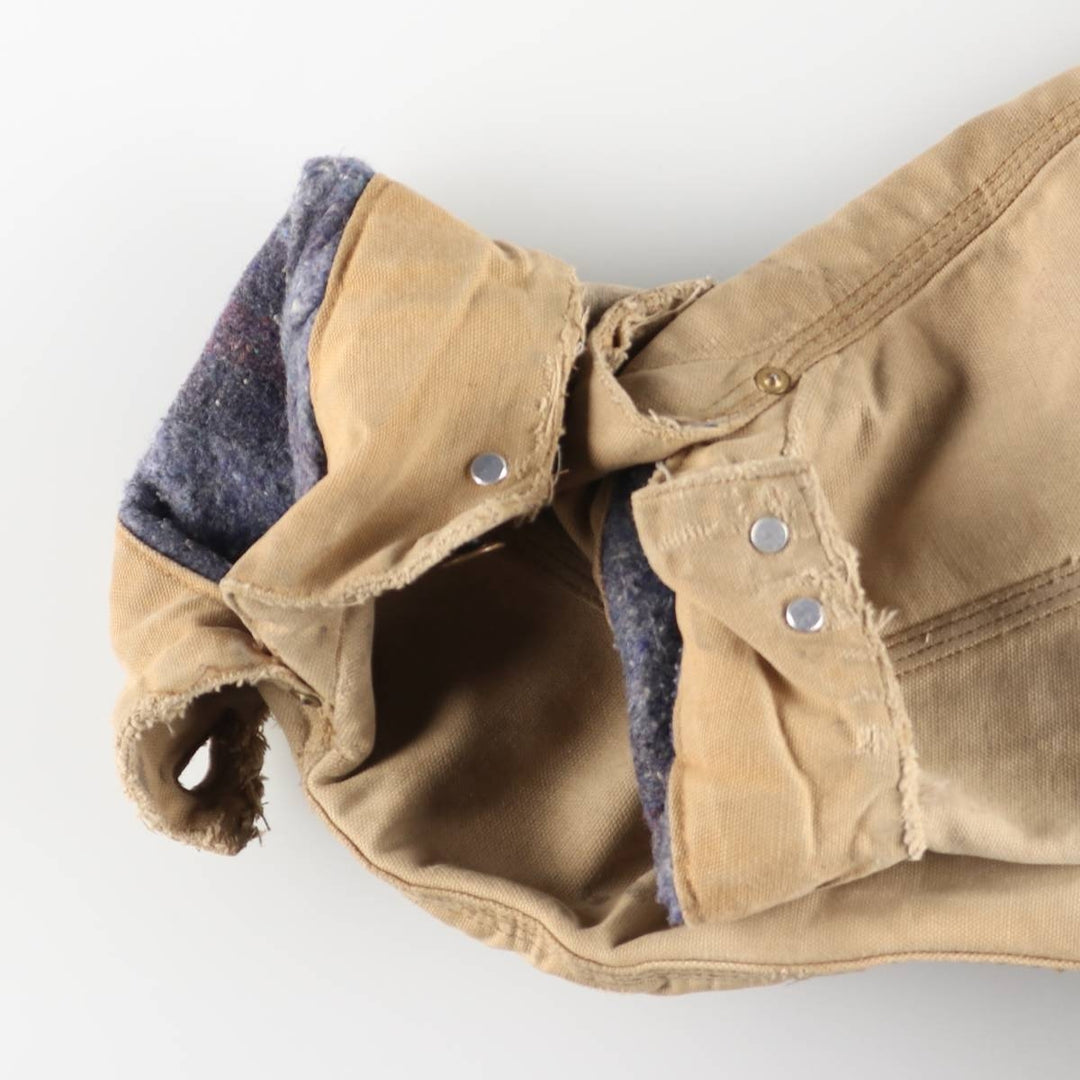 Carhartt Michigan Chore Coat Duck Coverall Men's L size unclear brown type Vintage Second Hand