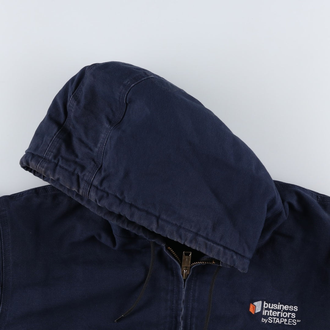 Carhartt Active Jacket, Padded Duck Full-Zip Hoodie, Made in USA, Men's XXL cotton navy blue type Vintage Second Hand