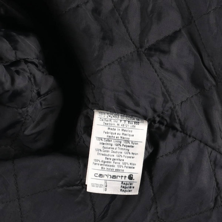 Carhartt Padded Duck Full Zip Hoodie, Men's Size L cotton black type Vintage Second Hand