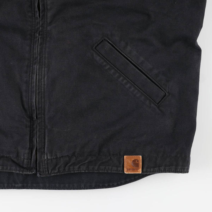 Carhartt Padded Duck Full Zip Hoodie, Men's Size L cotton black type Vintage Second Hand