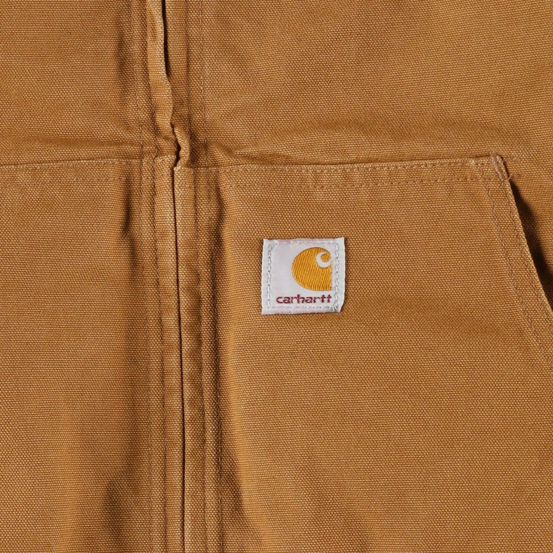 Carhartt Active Jacket Hamon Custodis Advertising Duck Full-Zip Hoodie, Made in USA, Men's Size L (approx.) cotton ocher yellow type Vintage Second Hand