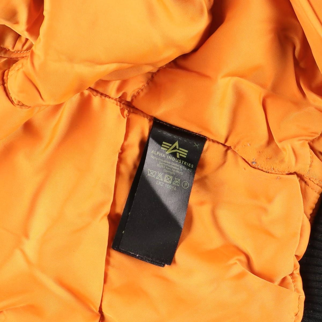 Civilian Alpha MA-1 style padded military flight jacket, men's size small Nylon black type Vintage Second Hand