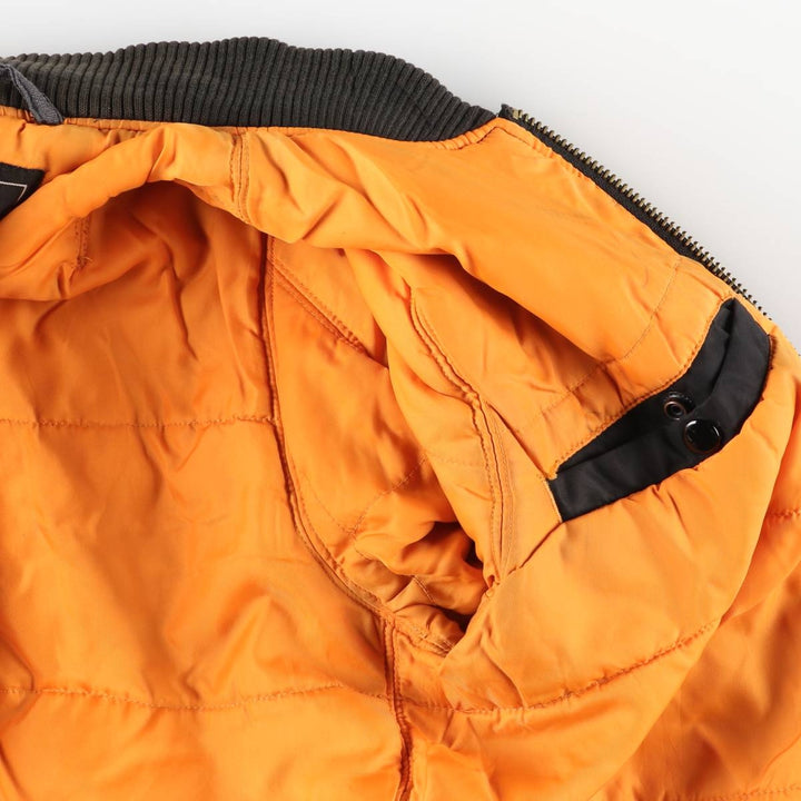 Civilian Alpha MA-1 style padded military flight jacket, men's size small Nylon black type Vintage Second Hand