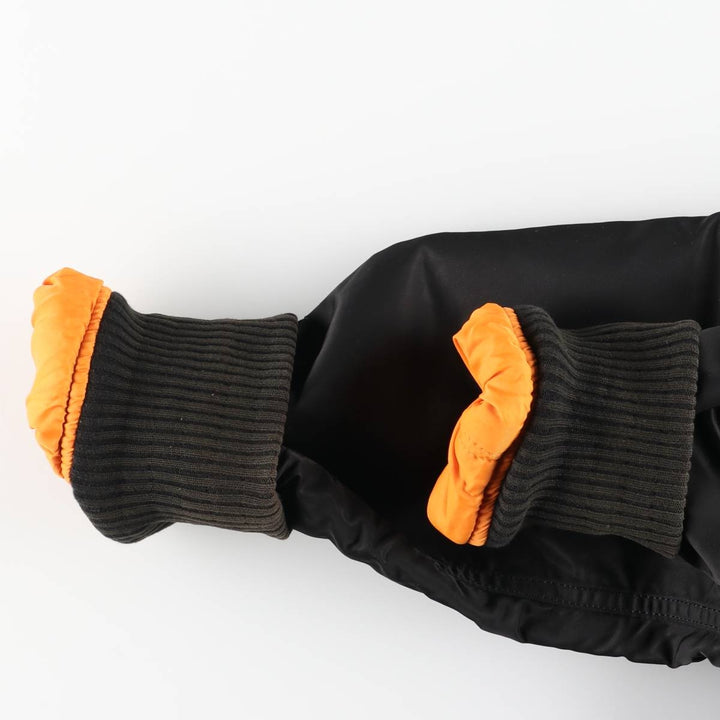 Civilian Alpha MA-1 style padded military flight jacket, men's size small Nylon black type Vintage Second Hand