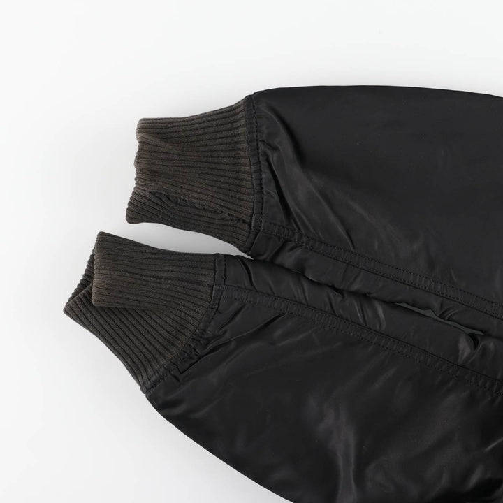 Civilian Alpha MA-1 style padded military flight jacket, men's size small Nylon black type Vintage Second Hand
