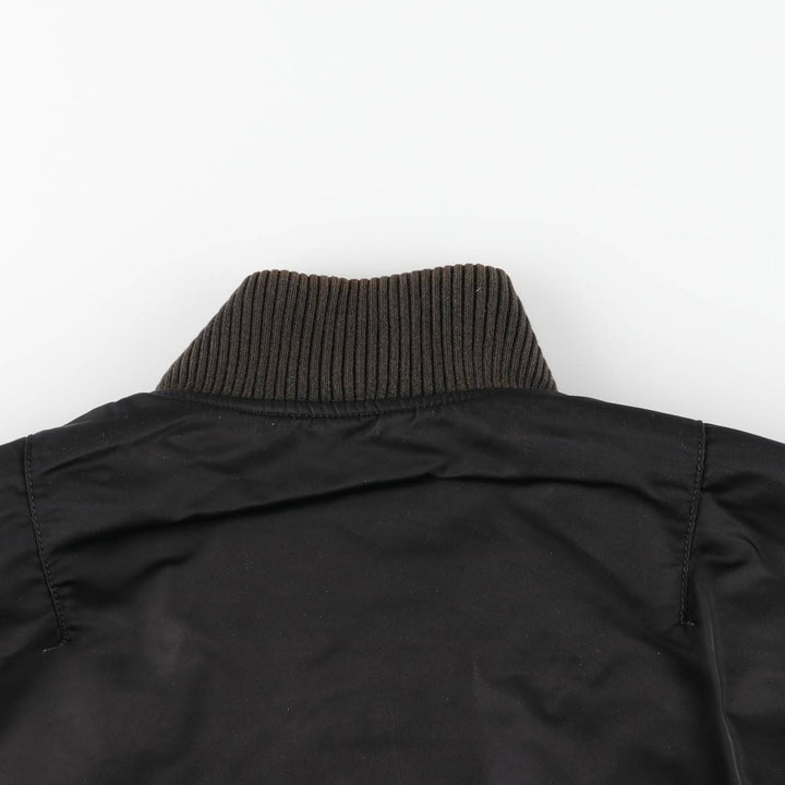 Civilian Alpha MA-1 style padded military flight jacket, men's size small Nylon black type Vintage Second Hand
