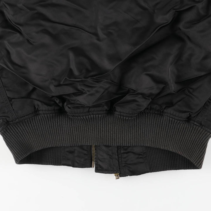 Civilian Alpha MA-1 style padded military flight jacket, men's size small Nylon black type Vintage Second Hand