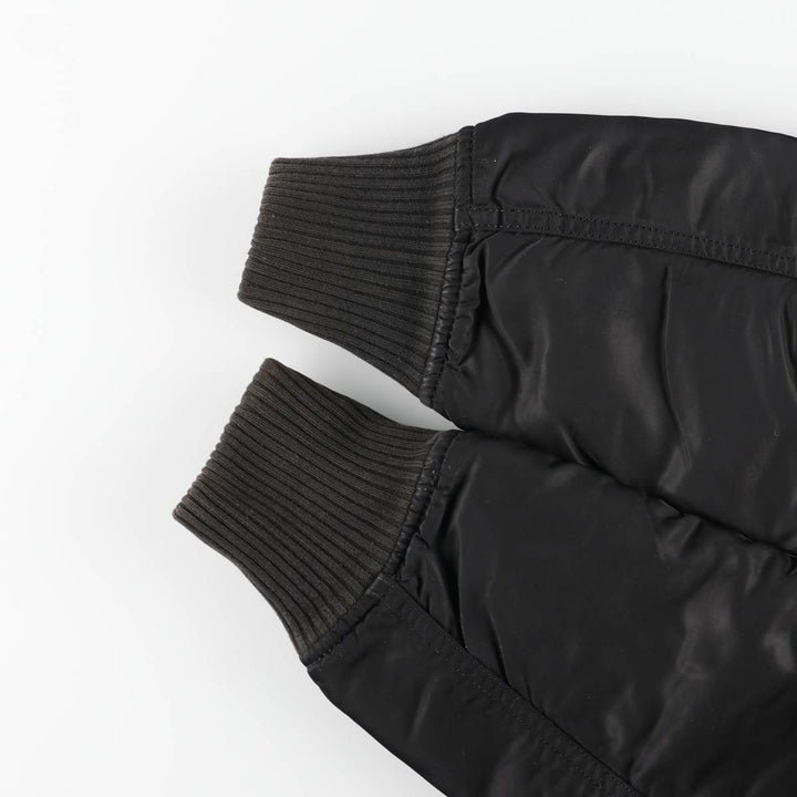 Civilian Alpha MA-1 style padded military flight jacket, men's size small Nylon black type Vintage Second Hand