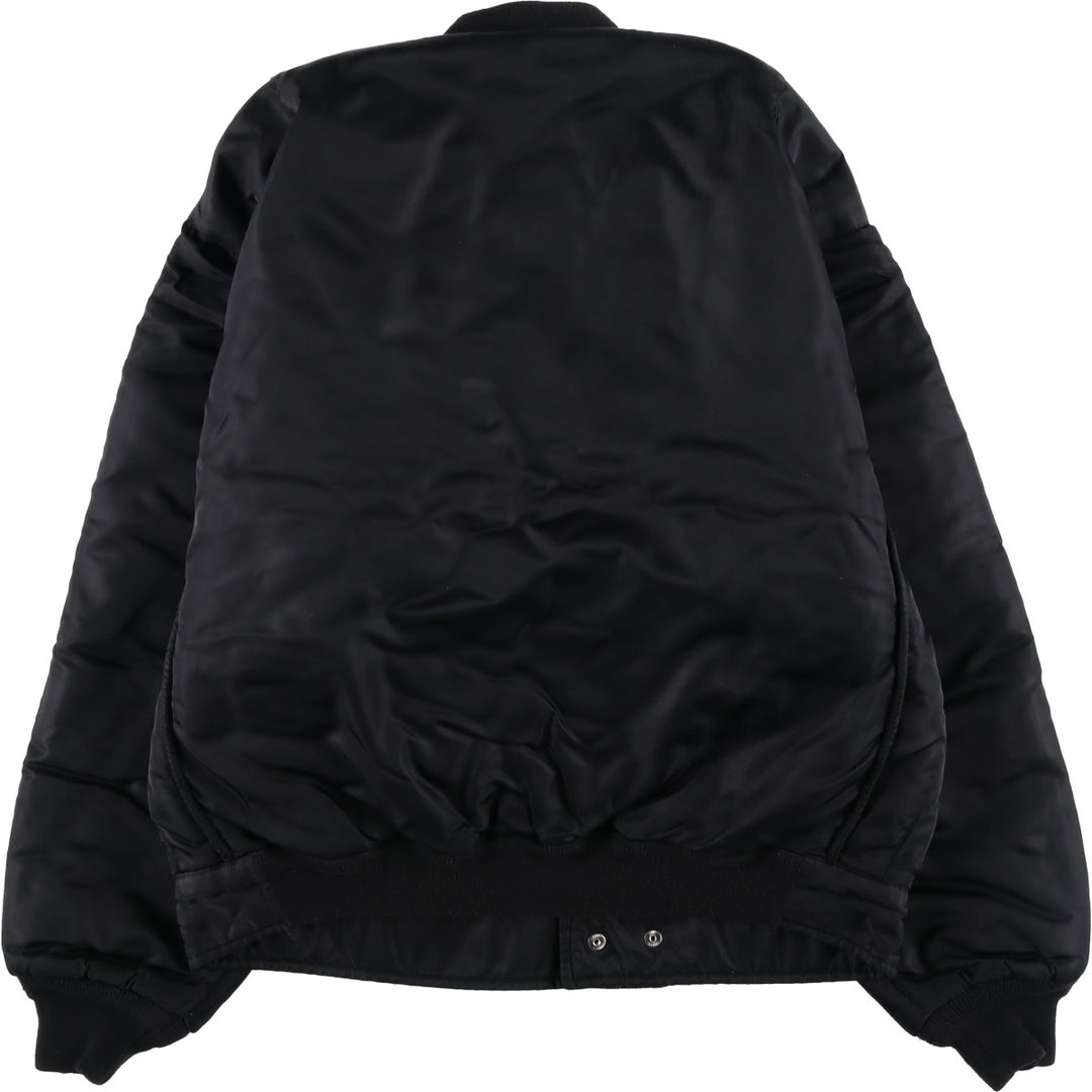 Civilian Schott MA-1 Military Flight Jacket, Men's Size L Nylon black type Vintage Second Hand