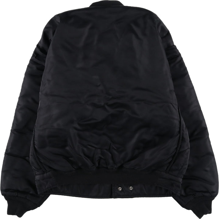 Civilian Schott MA-1 Military Flight Jacket, Men's Size L Nylon black type Vintage Second Hand