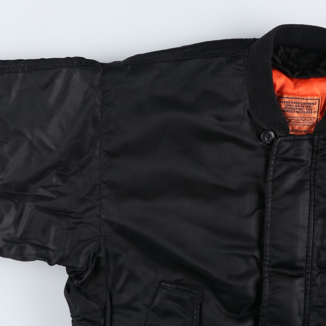 Civilian Schott MA-1 Military Flight Jacket, Men's Size L Nylon black type Vintage Second Hand