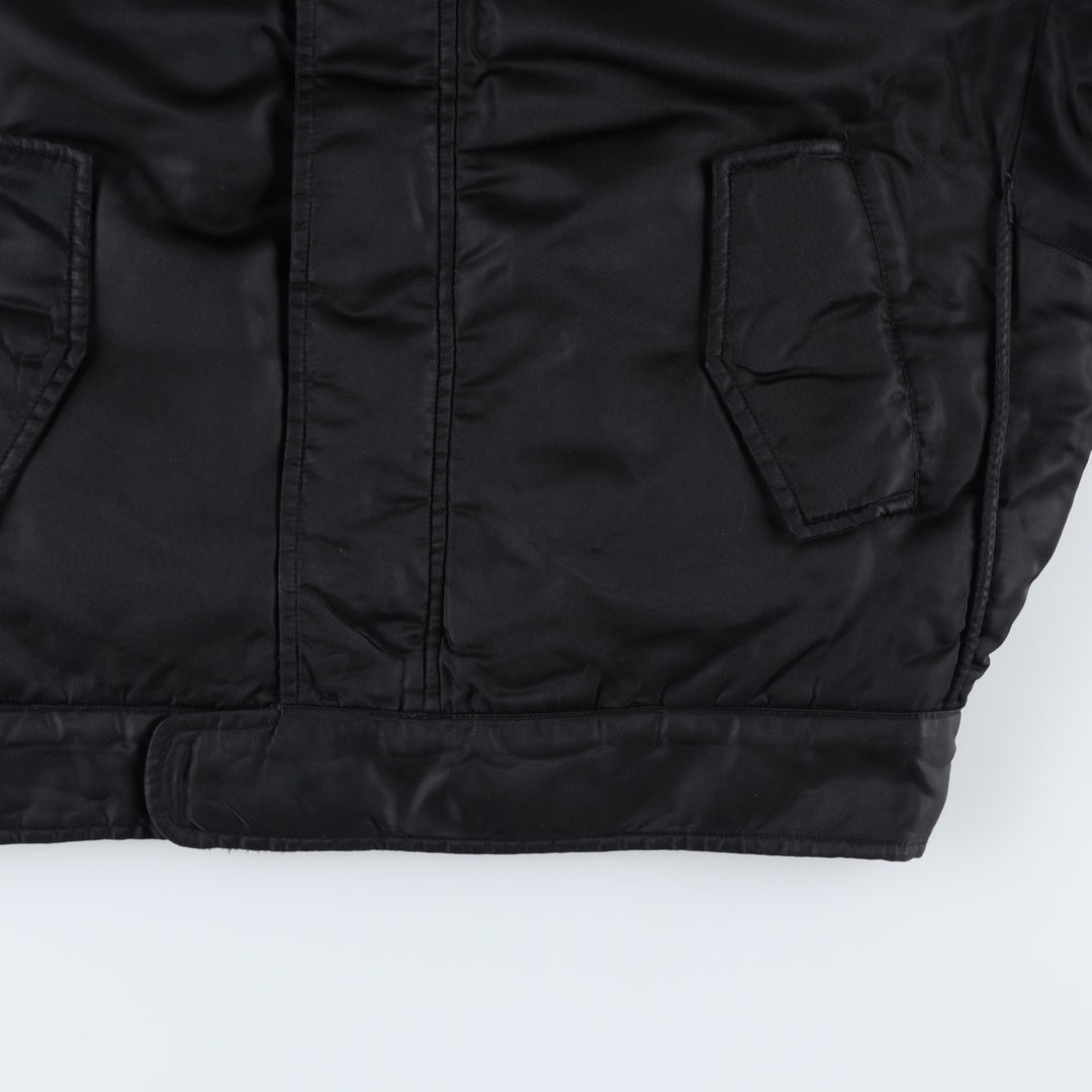Civilian Schott MA-1 Military Flight Jacket, Men's Size L Nylon black type Vintage Second Hand