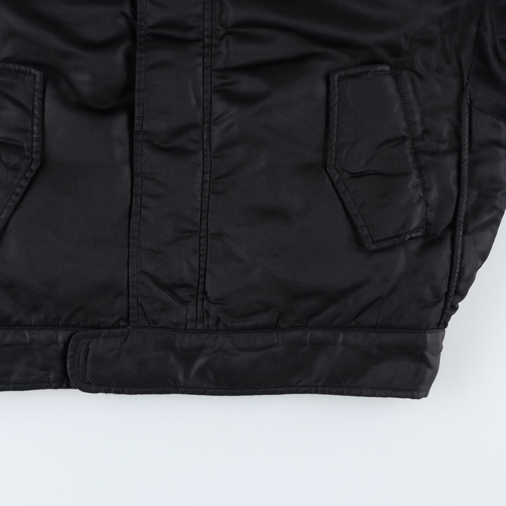 Civilian Schott MA-1 Military Flight Jacket, Men's Size L Nylon black type Vintage Second Hand