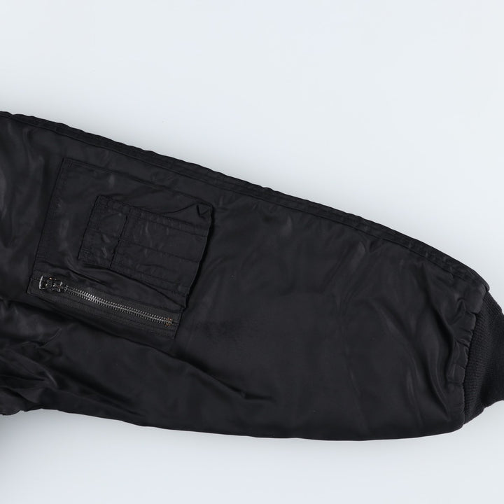 Civilian Schott MA-1 Military Flight Jacket, Men's Size L Nylon black type Vintage Second Hand
