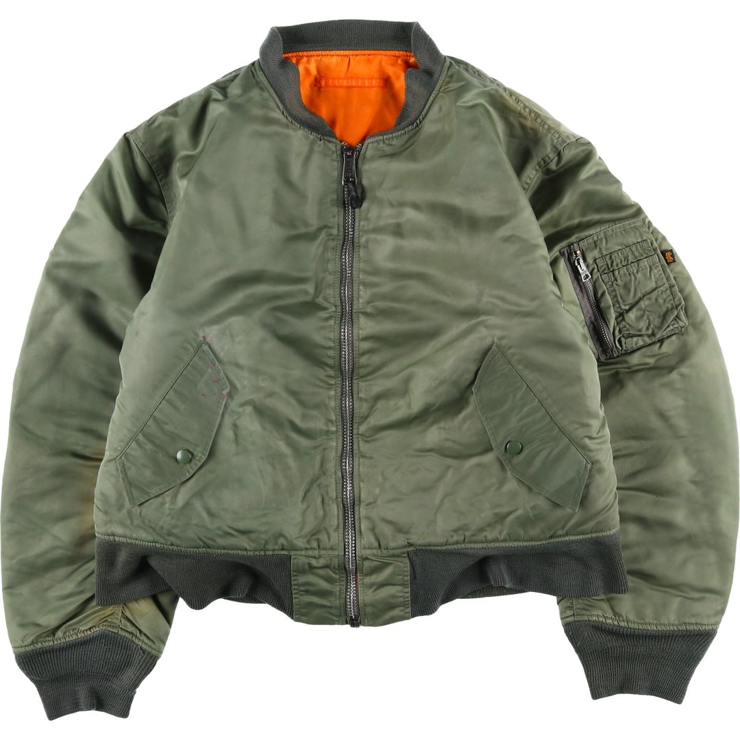 Civilian Alpha ALPHA Military Flight Jacket, Men's Size L (equivalent) Nylon Khaki type Vintage Second Hand