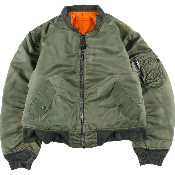 Civilian Alpha ALPHA Military Flight Jacket, Men's Size L (equivalent) Nylon Khaki type Vintage Second Hand