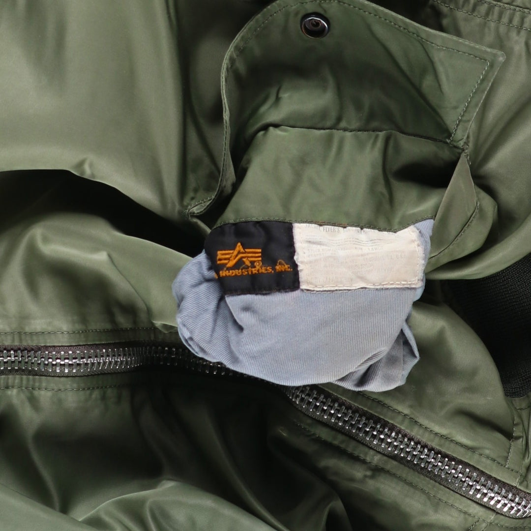 Civilian Alpha ALPHA Military Flight Jacket, Men's Size L (equivalent) Nylon Khaki type Vintage Second Hand