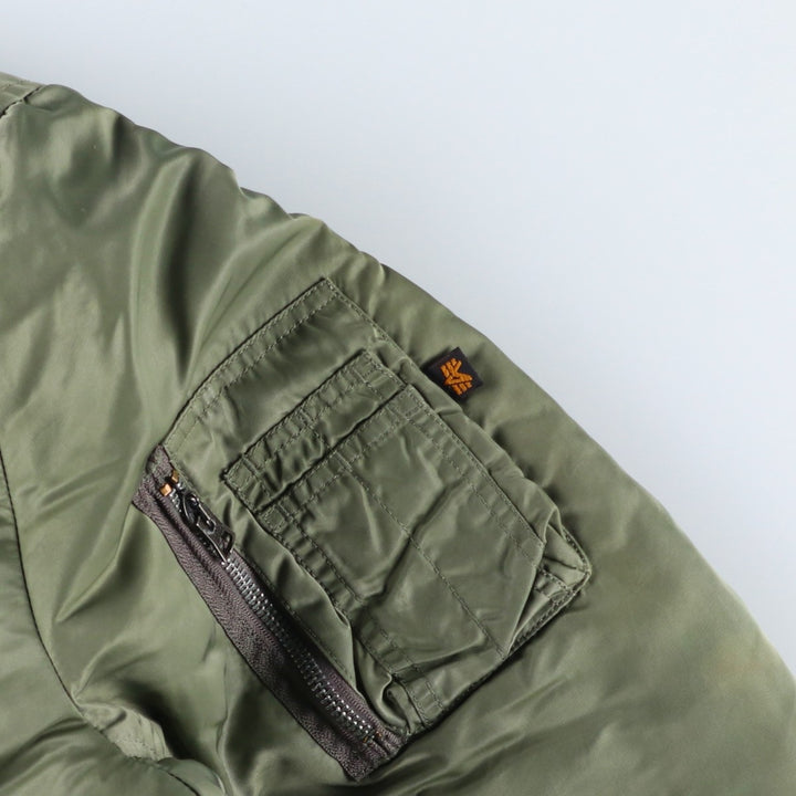 Civilian Alpha ALPHA Military Flight Jacket, Men's Size L (equivalent) Nylon Khaki type Vintage Second Hand
