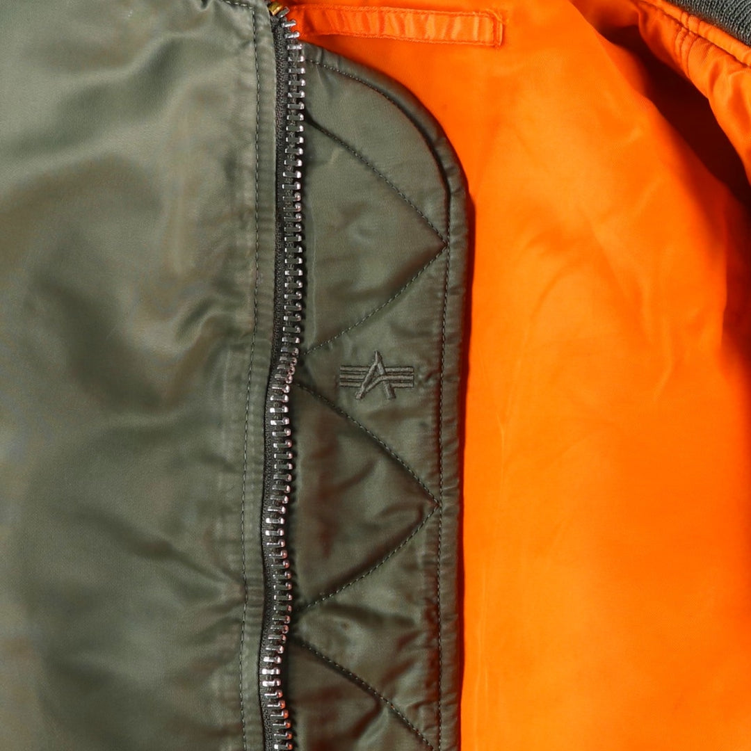 Civilian Alpha ALPHA Military Flight Jacket, Men's Size L (equivalent) Nylon Khaki type Vintage Second Hand