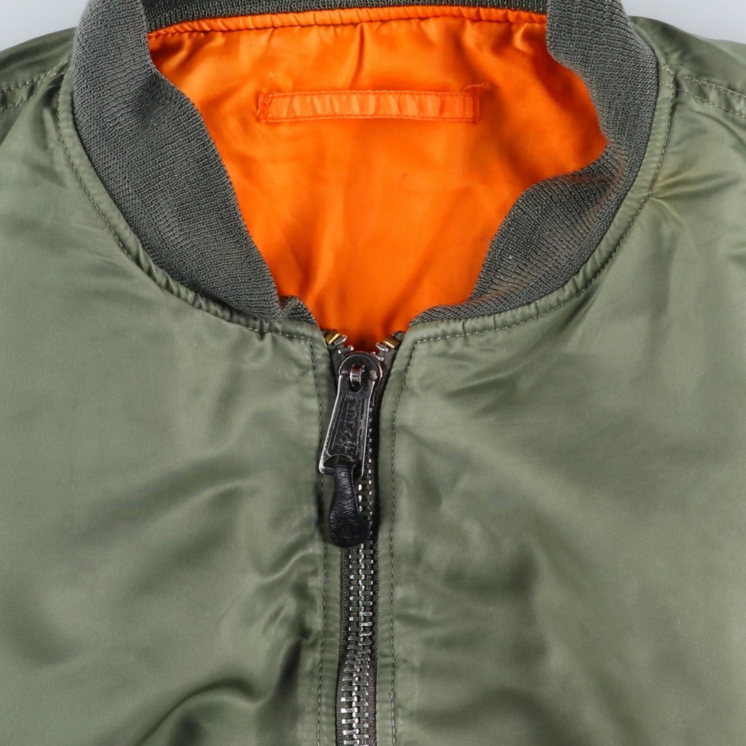 Civilian Alpha ALPHA Military Flight Jacket, Men's Size L (equivalent) Nylon Khaki type Vintage Second Hand