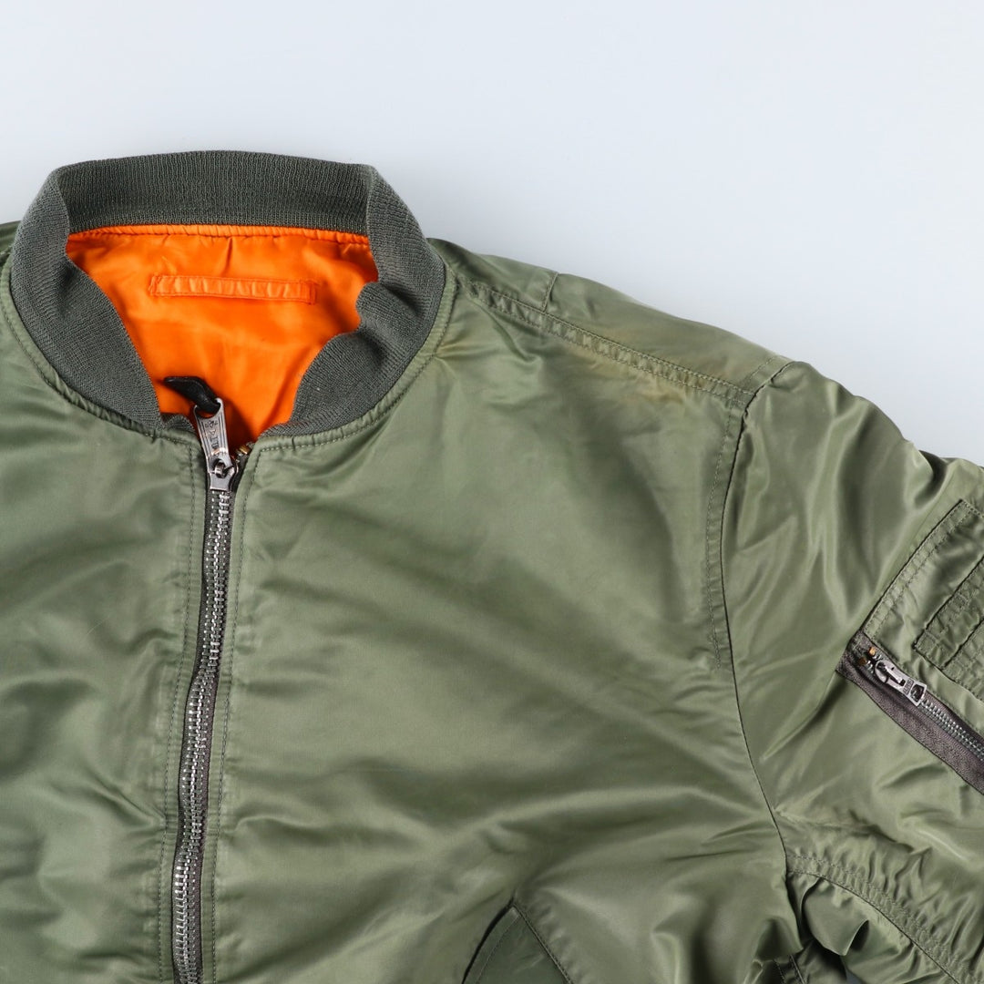 Civilian Alpha ALPHA Military Flight Jacket, Men's Size L (equivalent) Nylon Khaki type Vintage Second Hand