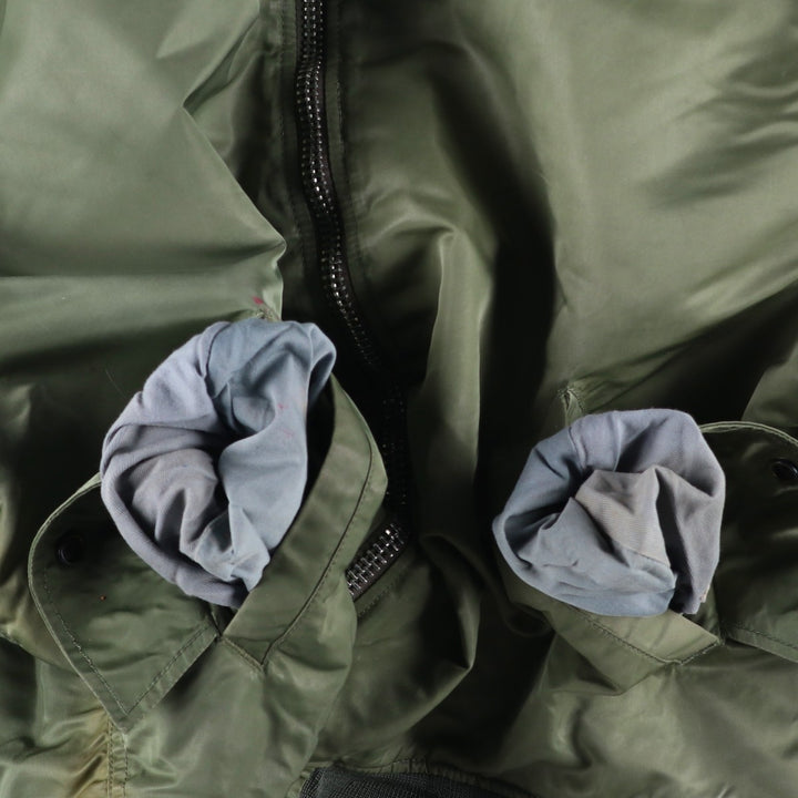 Civilian Alpha ALPHA Military Flight Jacket, Men's Size L (equivalent) Nylon Khaki type Vintage Second Hand