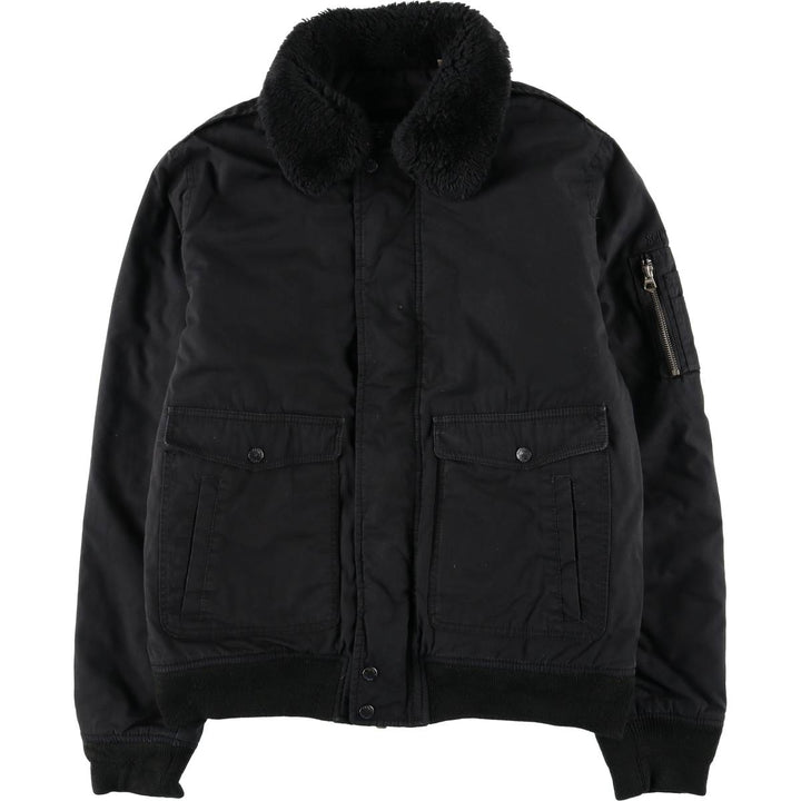 Civilian-made Schott TYPE-U padded military flight jacket, men's size XXL equivalent. polyester black type Vintage Second Hand