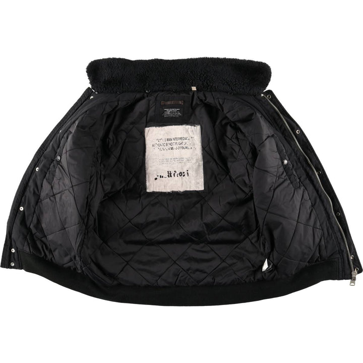 Civilian-made Schott TYPE-U padded military flight jacket, men's size XXL equivalent. polyester black type Vintage Second Hand