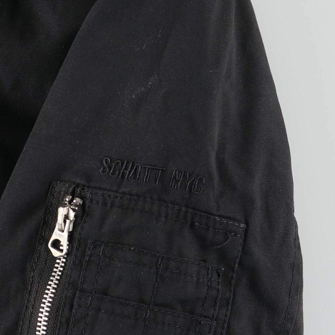 Civilian-made Schott TYPE-U padded military flight jacket, men's size XXL equivalent. polyester black type Vintage Second Hand