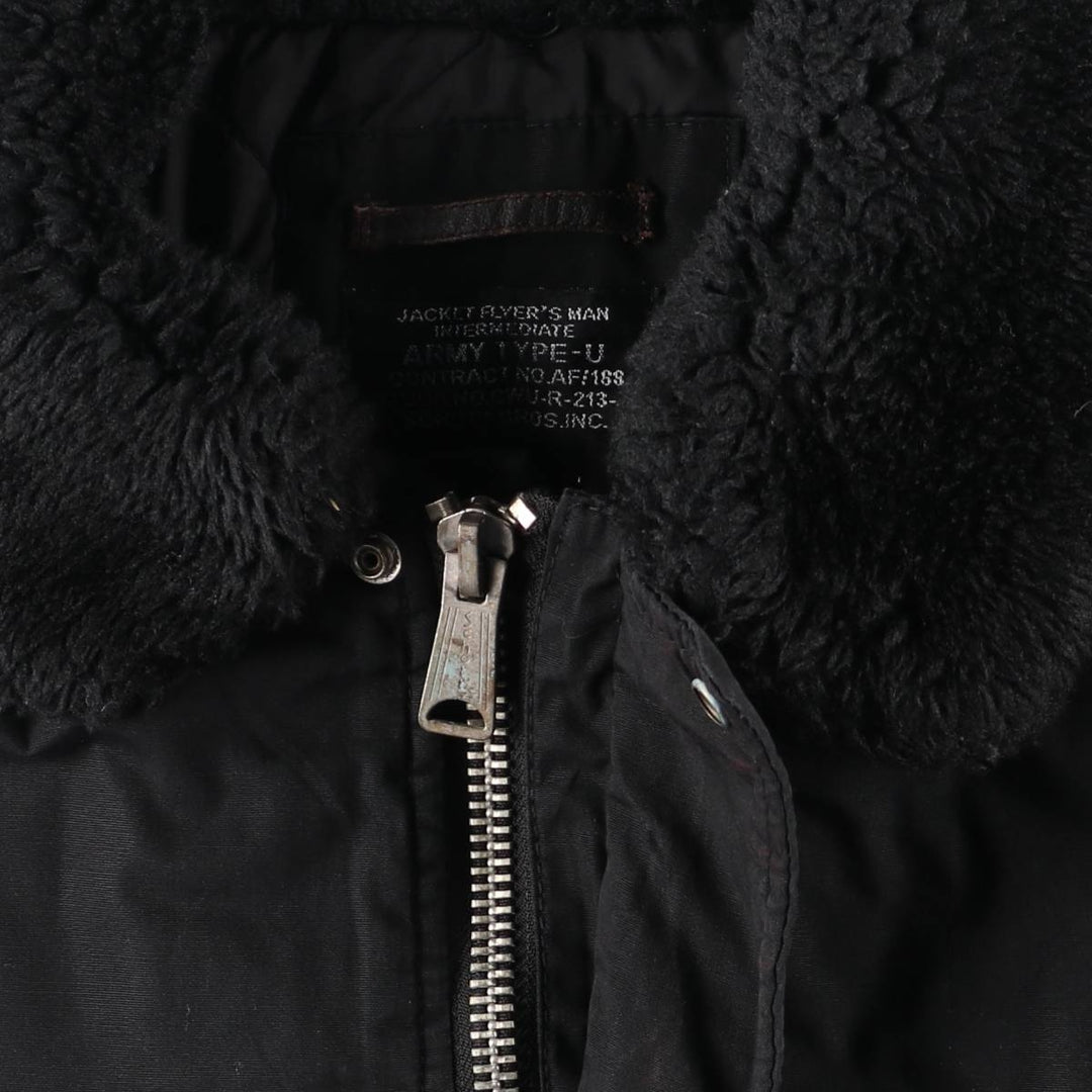 Civilian-made Schott TYPE-U padded military flight jacket, men's size XXL equivalent. polyester black type Vintage Second Hand