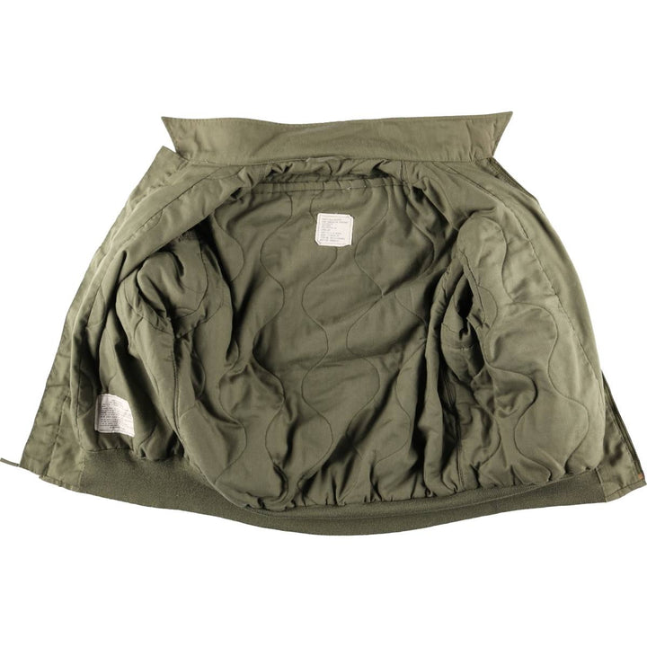 1980'S US Military Issue CVC Cold Weather Jacket, Military Tanker Jacket, Made in USA, Men's Size L (Equivalent), Vintage Aramid Khaki type Vintage Second Hand