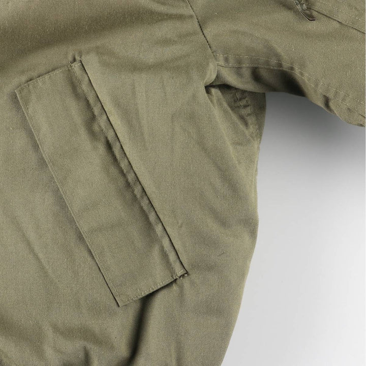 1980'S US Military Issue CVC Cold Weather Jacket, Military Tanker Jacket, Made in USA, Men's Size L (Equivalent), Vintage Aramid Khaki type Vintage Second Hand