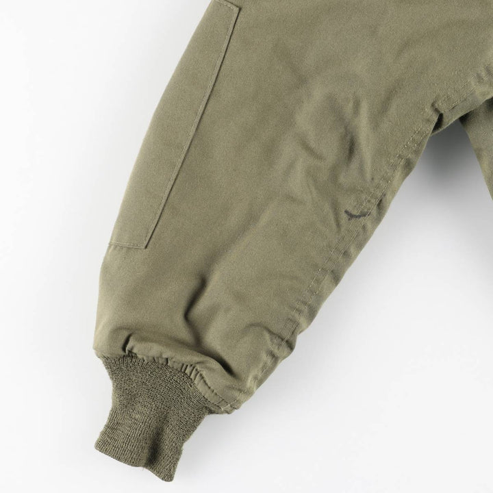 1980'S US Military Issue CVC Cold Weather Jacket, Military Tanker Jacket, Made in USA, Men's Size L (Equivalent), Vintage Aramid Khaki type Vintage Second Hand