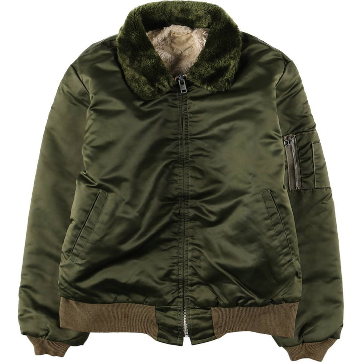 Vintage 1960s-1970'S civilian-issue padded military flight jacket, men's size L equivalent. unclear Khaki type Vintage Second Hand