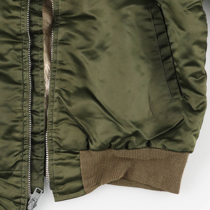 Vintage 1960s-1970'S civilian-issue padded military flight jacket, men's size L equivalent. unclear Khaki type Vintage Second Hand