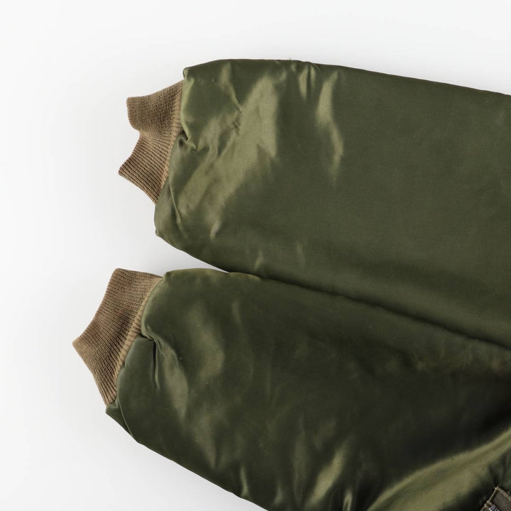 Vintage 1960s-1970'S civilian-issue padded military flight jacket, men's size L equivalent. unclear Khaki type Vintage Second Hand
