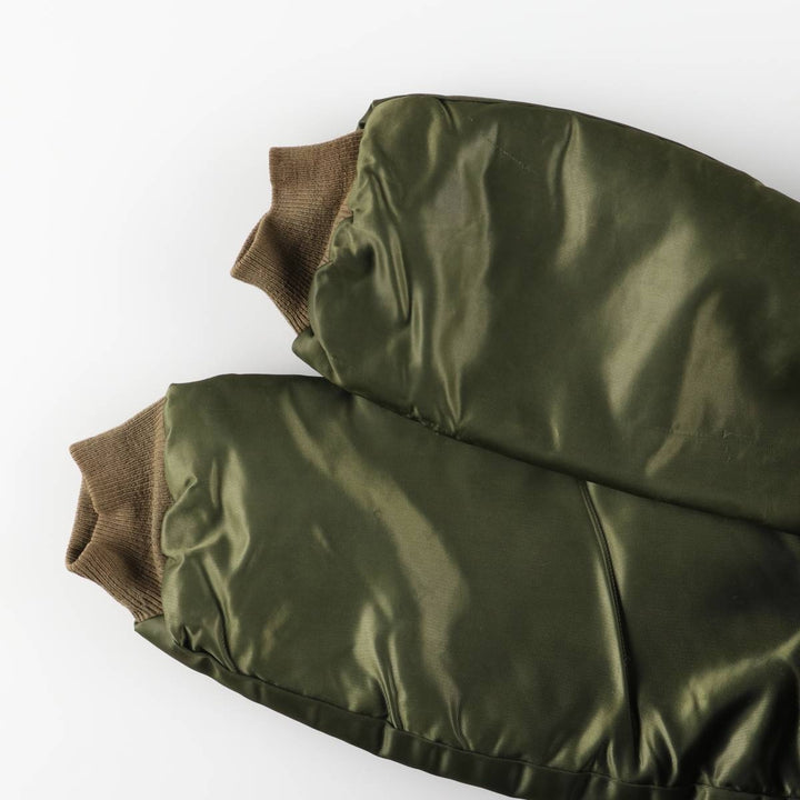 Vintage 1960s-1970'S civilian-issue padded military flight jacket, men's size L equivalent. unclear Khaki type Vintage Second Hand